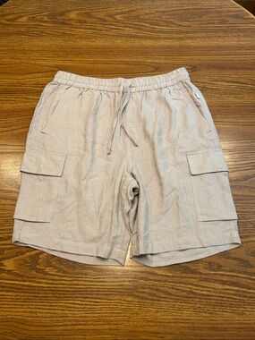 Onia Linen Blend Cargo Short Pull-On